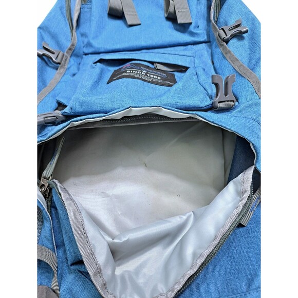 Hiking Backpack 40L Mountaintop Outdoor Adventure Traveling Blue w Rain Cover - Picture 5 of 13